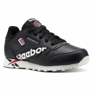 Adidasy Dziecięce Reebok Classic Leather Czarne/Białe PL 93GCXMW